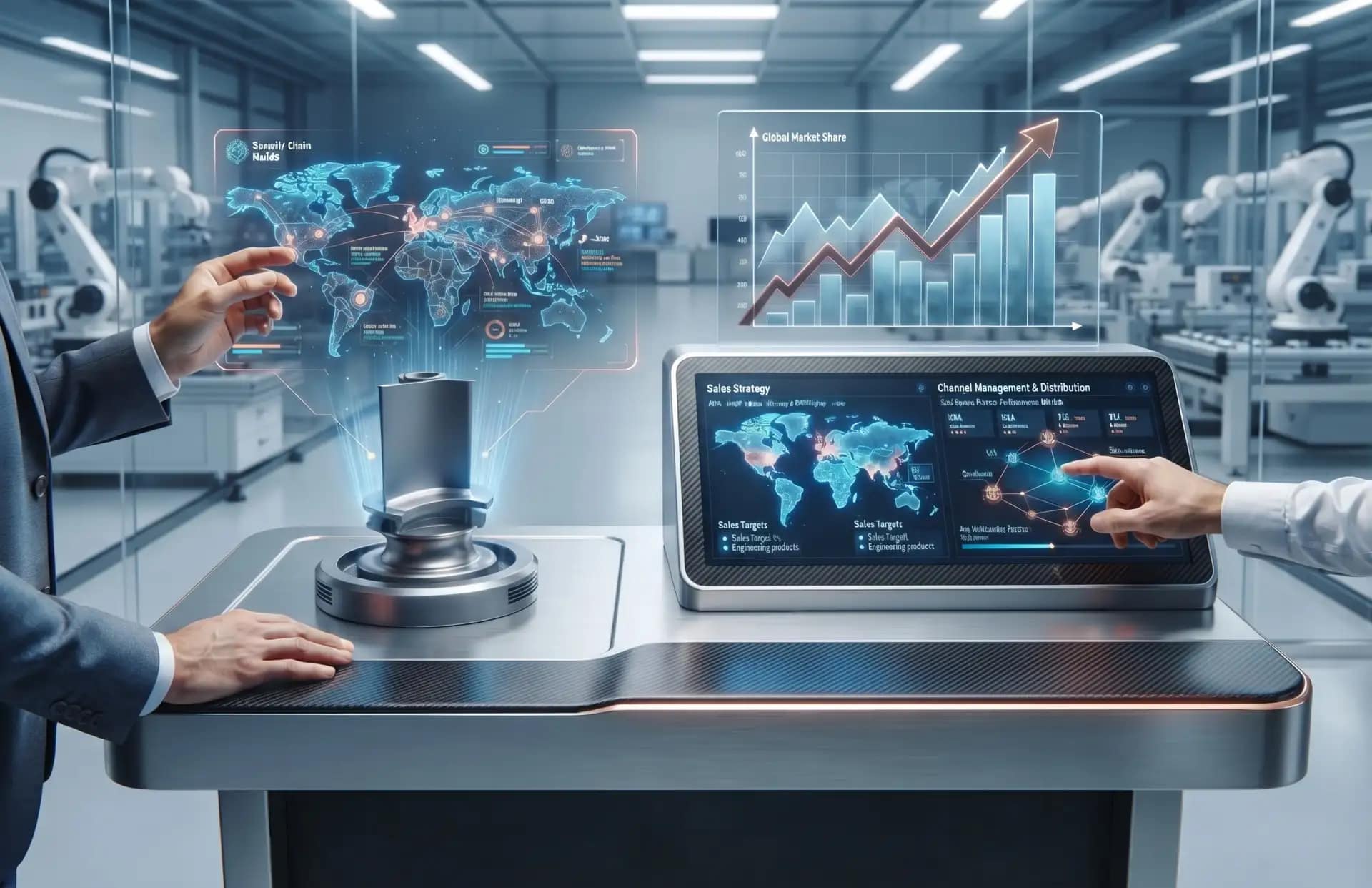 Channel Distribution Strategy Being Discussed in a Manufacturing and Engineering Plant